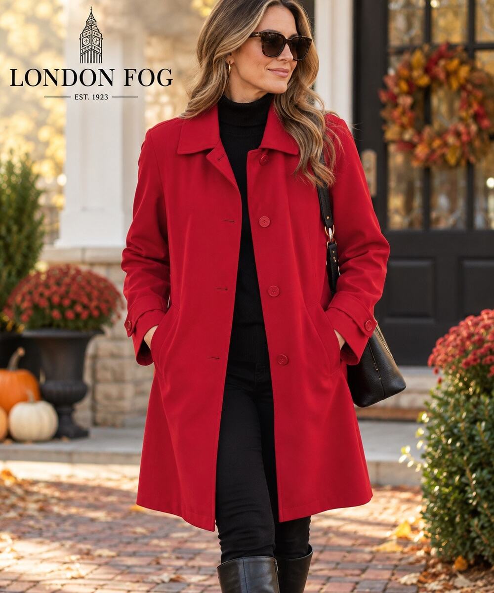 London Fog Women’s Red Trench Coat M Petite